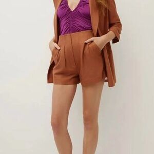 NWT Veronica Beard Gables Short in Golden Brown